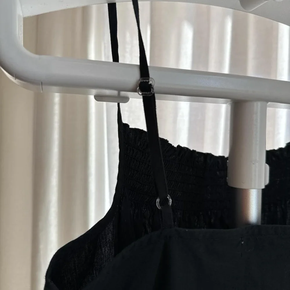 Black Dress 100% Cotton Adjustable Straps size 4 - Picture 7 of 9